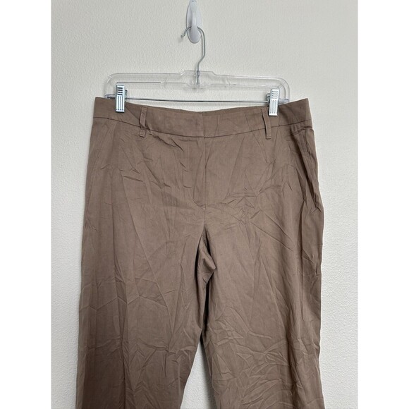Brunello Cucinelli Controllo V Brown Straight Leg Dress Pants Cotton Women's 8 - Picture 2 of 9